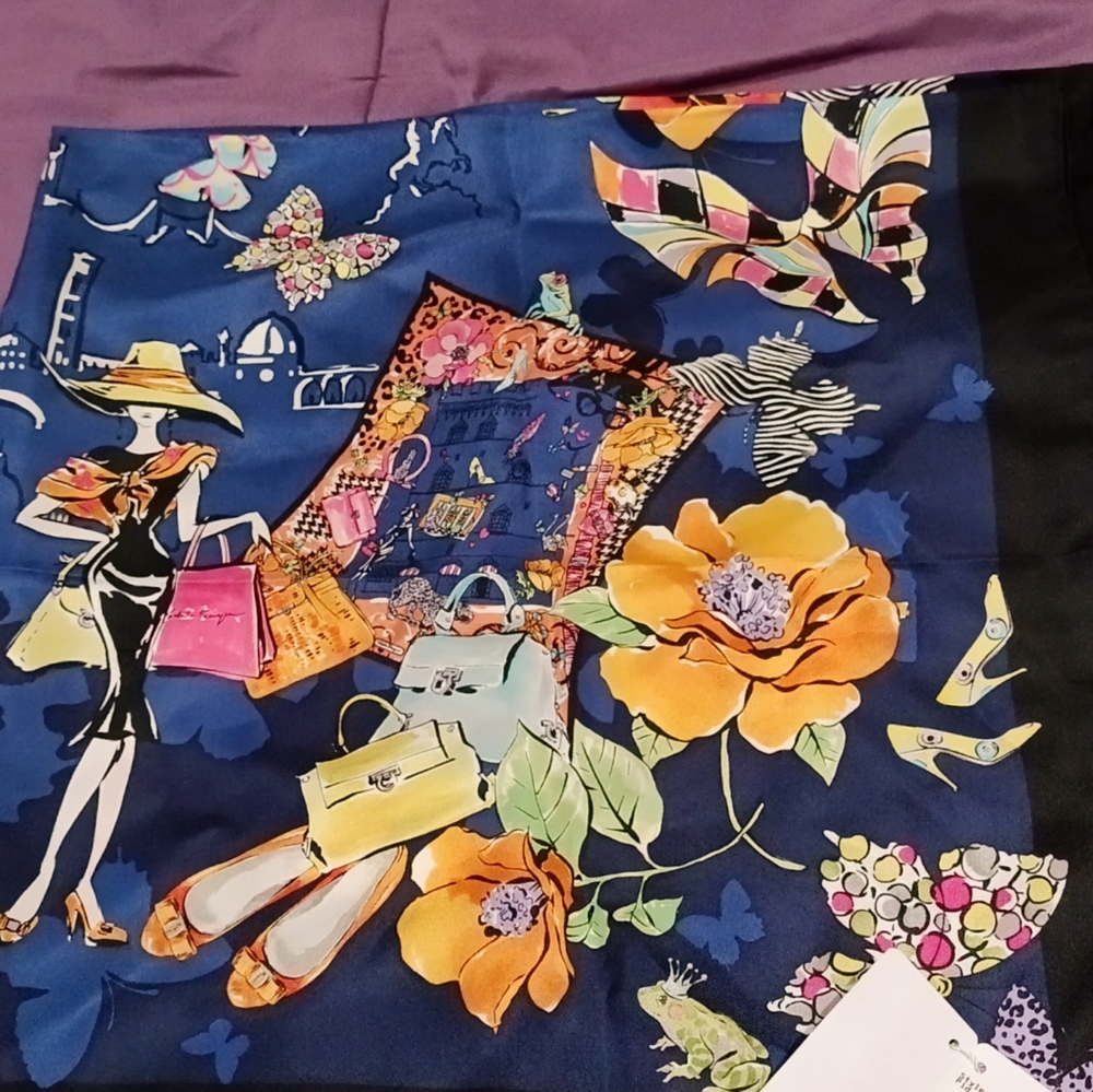 Ferragamo 100% silk scarf